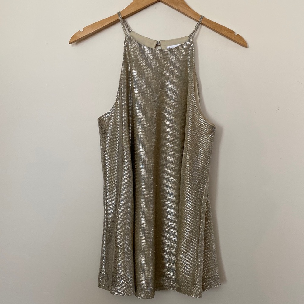 Leith metallic swing tank top